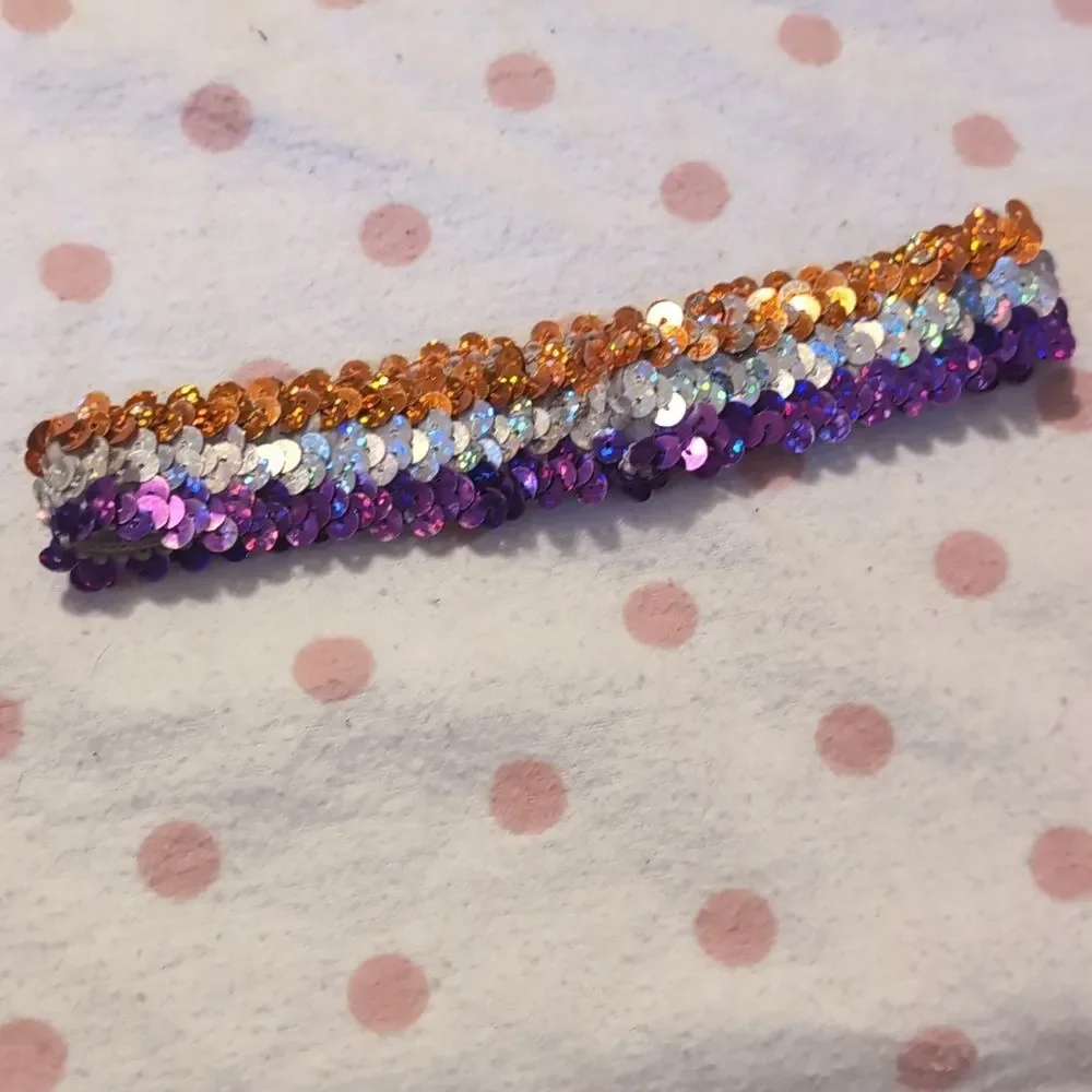 Orange Silver Purple‎ Sequence Headband